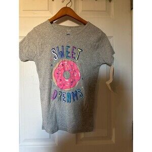 NWT Carter's Girls Donut Print Gray Jersey Short Sleeve Tee size 14